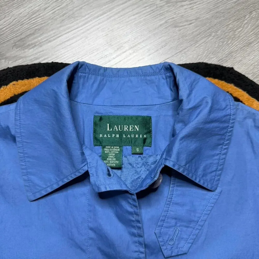 Lauren Ralph Lauren Lightweight Trench Coat Jacket Womens Small Blue